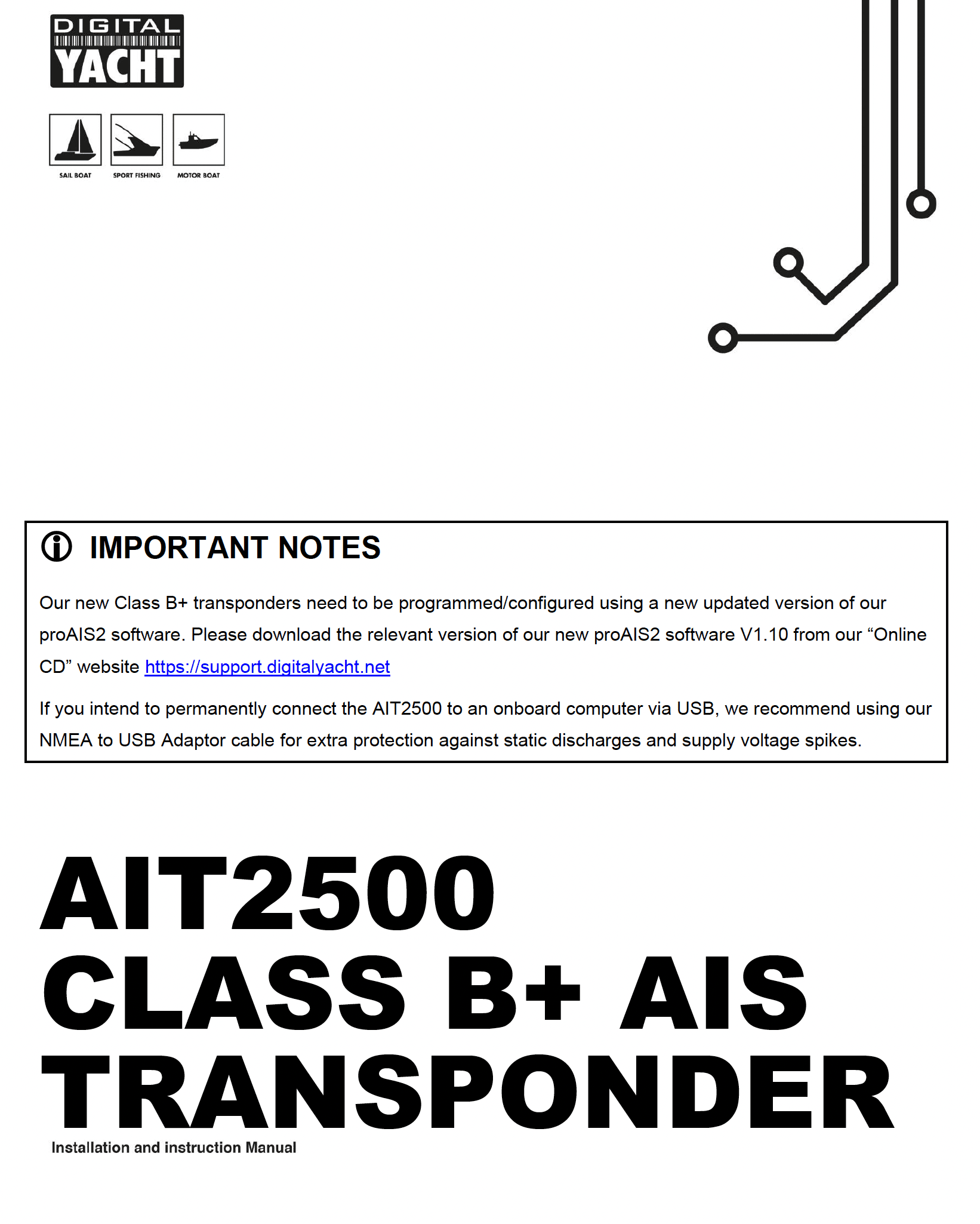 digital yacht ait 1000 class b ais transponder